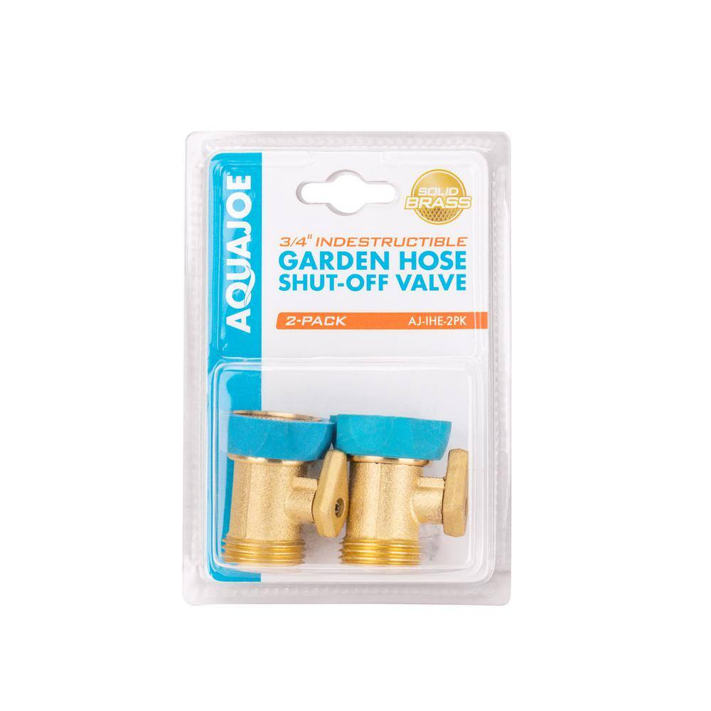 AQUA JOE Heavy-Duty Hose Shut Off Valve with Brass Construction 2-Pack AJ-IHE-2PK