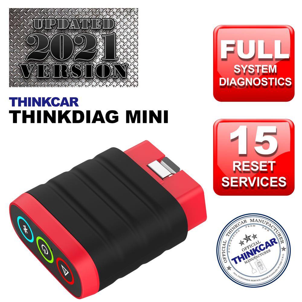 Thinkcar Thinkdiag Mini Bluetooth OBD2 Scanner Full System Diagnostics with 15 Reset Functions Auto VIN DTC Lookup Live Data TKDIAGMINI