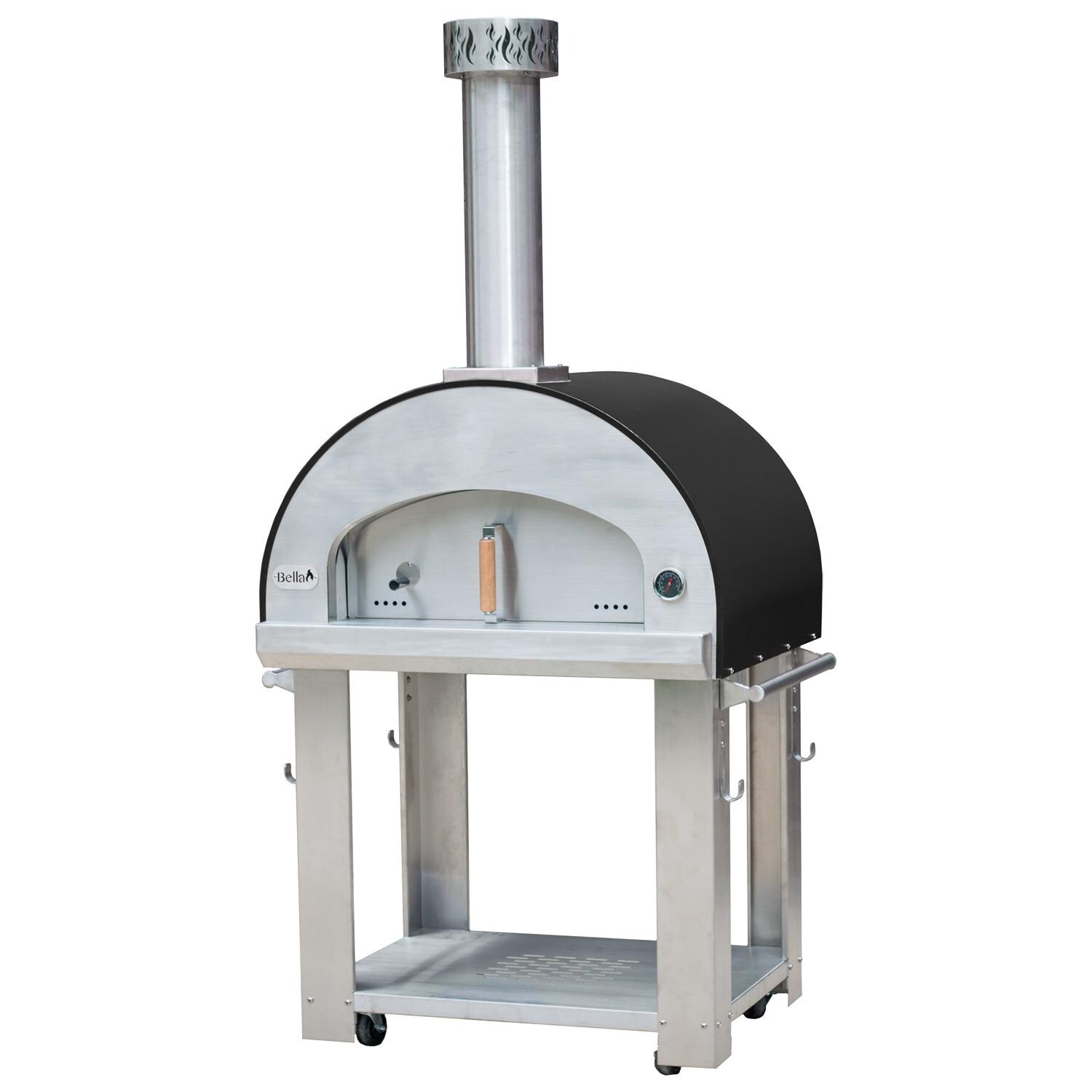 Bella Grande 32-Inch Outdoor Wood Fired Pizza Oven On Cart