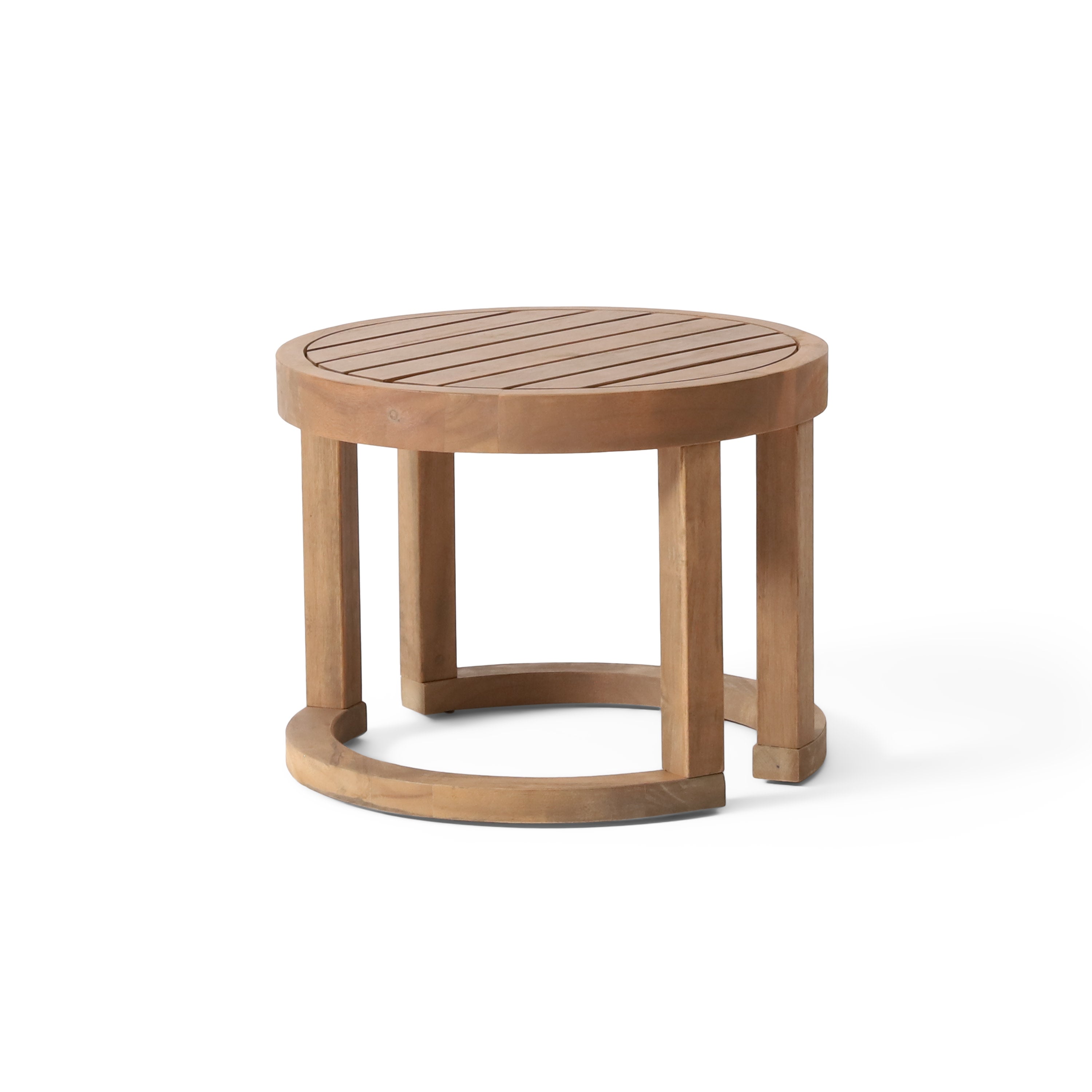 Aston Outdoor Acacia Wood Side Table, Brown Wash