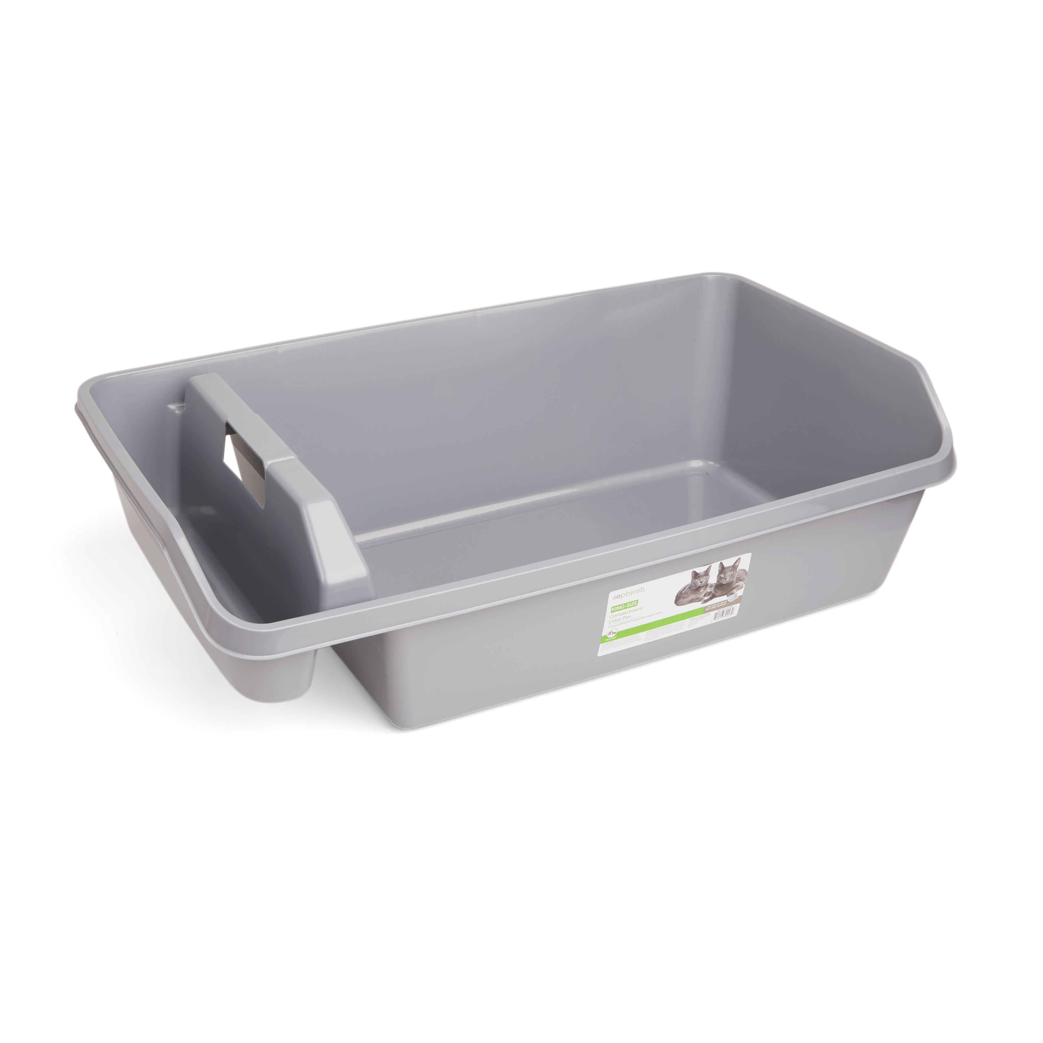 SO PHRESH Grey King-Size Compartment Cat Litter Pan