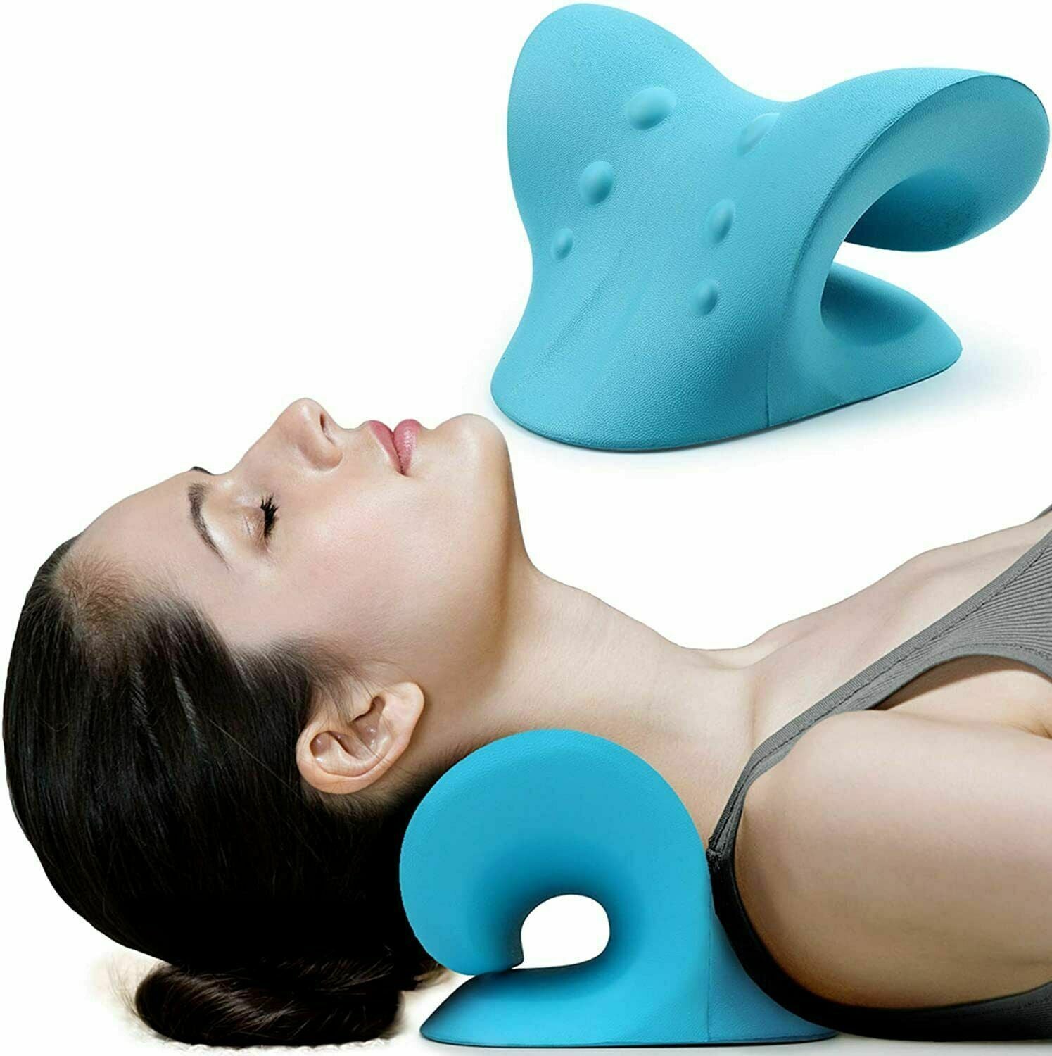 Risewill Neck Cervical Traction Device,Neck and Shoulder Relaxer for Cervical Spine Alignment, Chiropractic Pillow for Muscle Relax and Stiffness