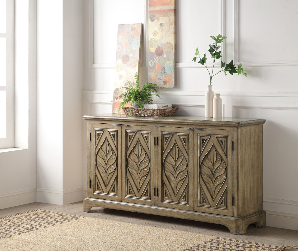 Acme Orana Console Table Oak Finish   Transitional   Console Tables   by AMOC  Houzz