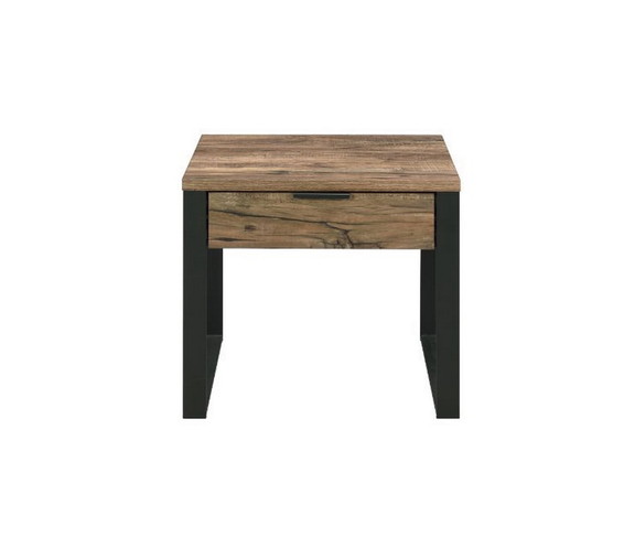 ACME Aflo End Table  Weathered Oak   Black Finish ...