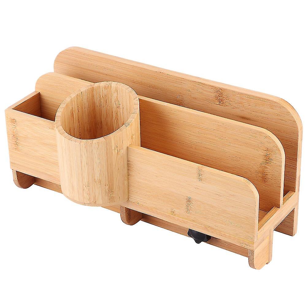 Bamboo Desk Storage Box Multi-Function Stationary School Student Office Desk Organizers