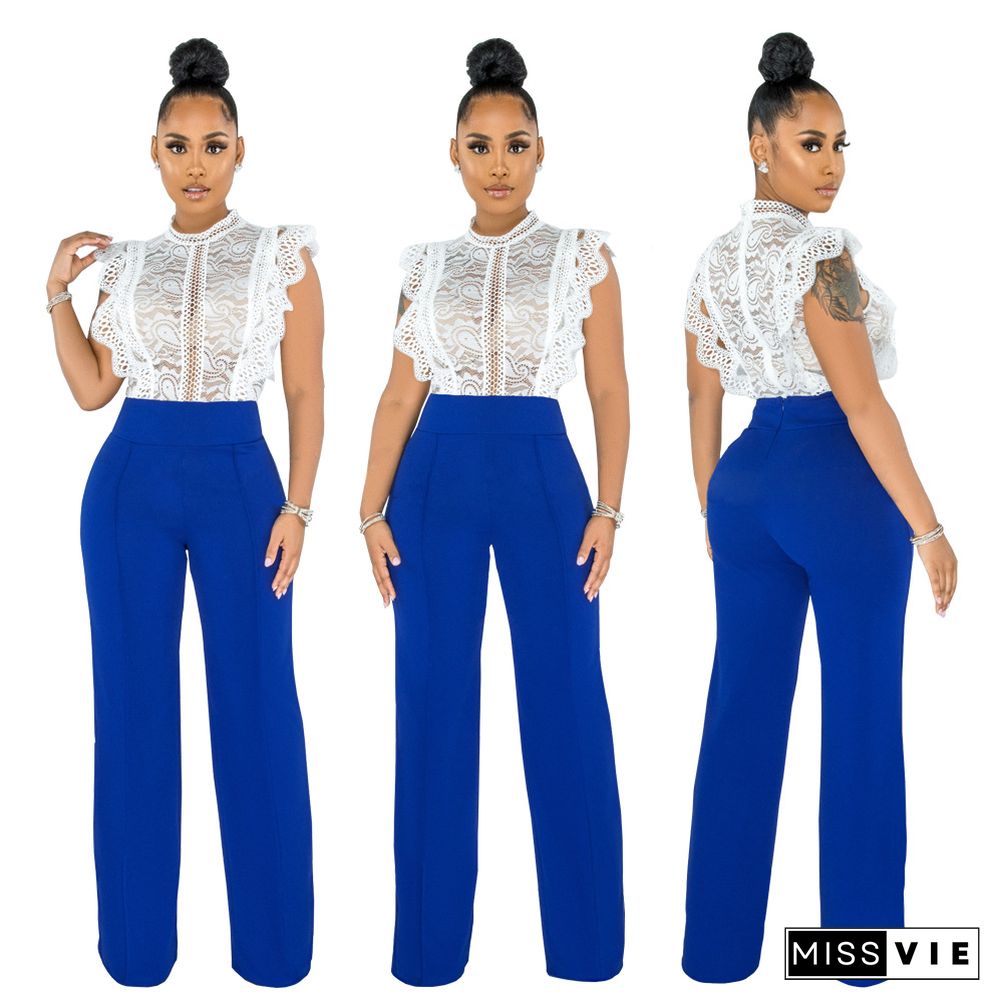 Slim Back Zipper High Waist Straight Leg Pants