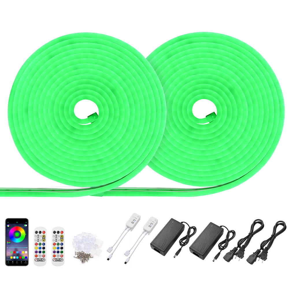 DELight Neon Rope Light Flexible 16.4ft 16 Million Colors 2-Pack