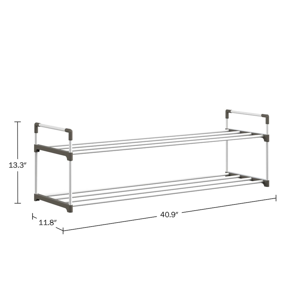 Shoe Rack   Shoe Organizer for Closet  Bathroom  Entryway by Home Complete (White)