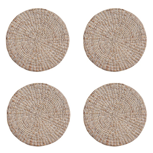 Split P Braided Hyacinth Round Placemat Set Of 4