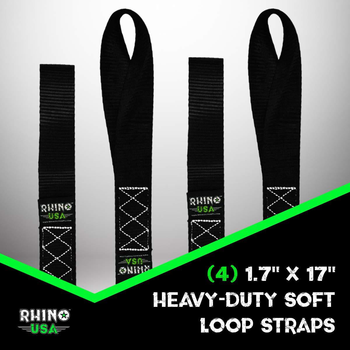 Rhino USA 1.7" x 17" Soft Loop Tie-Down Straps (4-Pack)