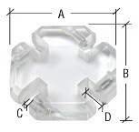 CRL HGC438 Clear Acrylic 4 Way Heavy Glass Connect...