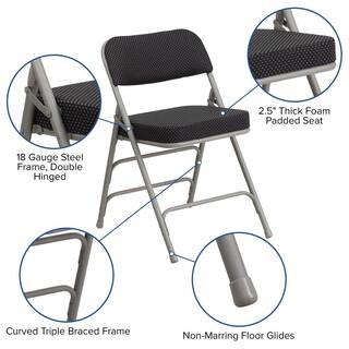 Flash Furniture Black Metal Folding Chair (2-Pack) CGA-AW-167338-BL-HD