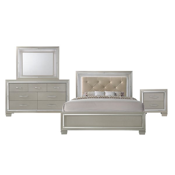 Picket House Furnishings Glamour Panel 4PC Bedroom Set - - 29449597