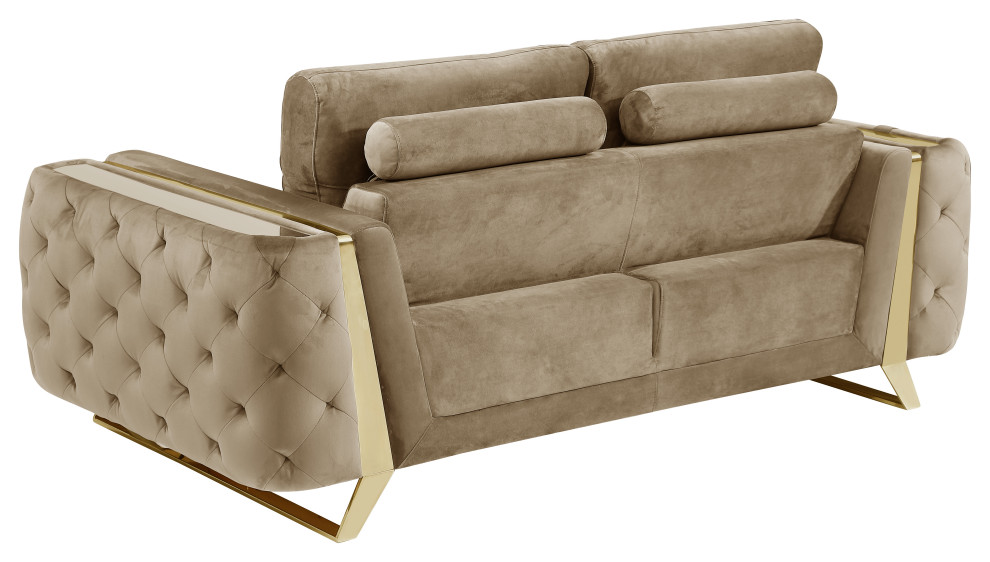 Lorenzo Velvet 2PC Living Room Set   Contemporary   Living Room Furniture Sets   by Luxuriant Furniture  Houzz