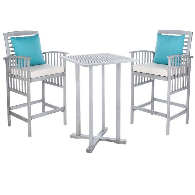 Pate 3 Piece Bar Height Patio Outdoor Bistro Set Safavieh