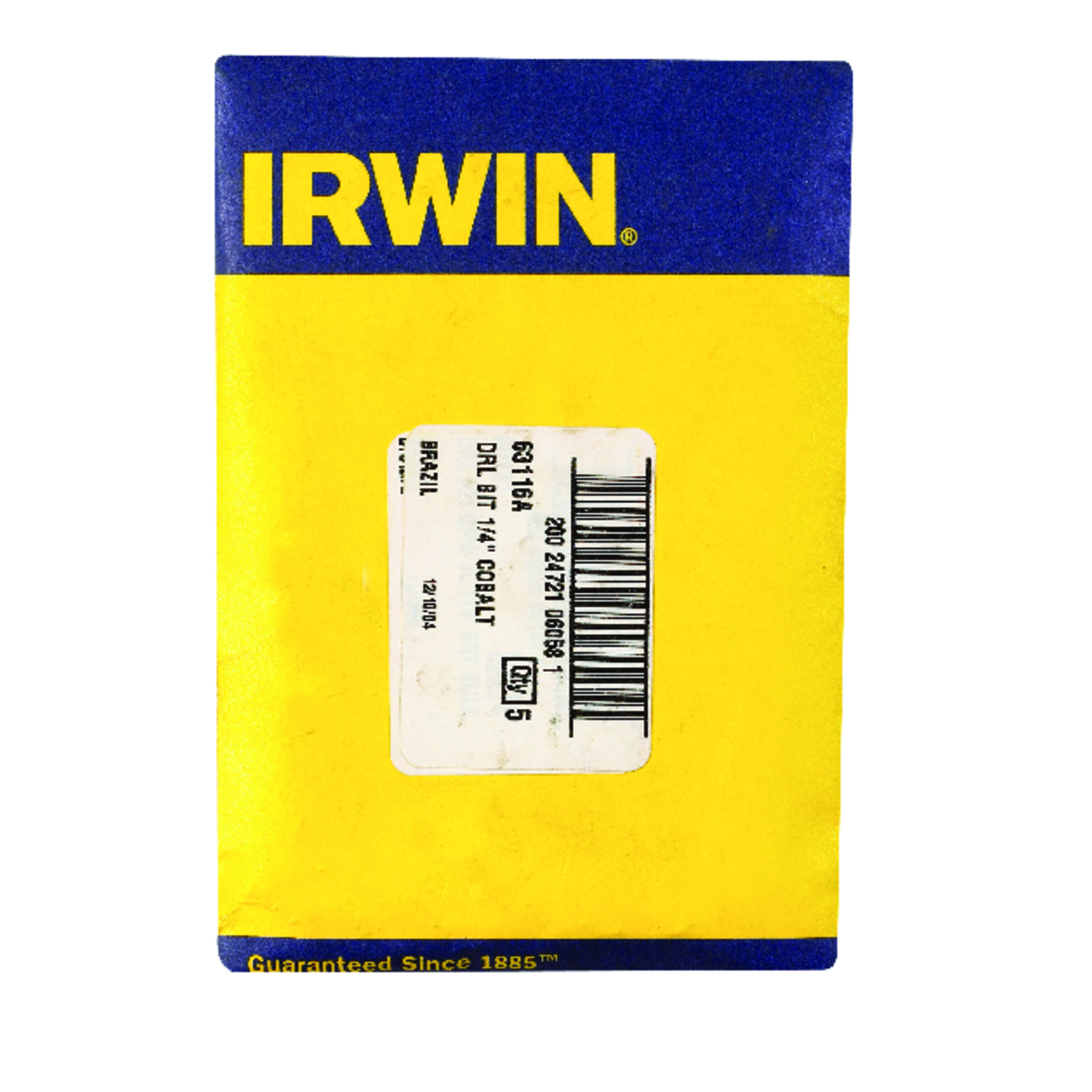 Irwin 1/4 in. X 4 in. L Cobalt Steel Drill Bit 1 pc