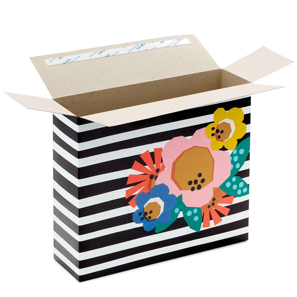 Hallmark  Floral and Stripes Fun-Zip Gift Box