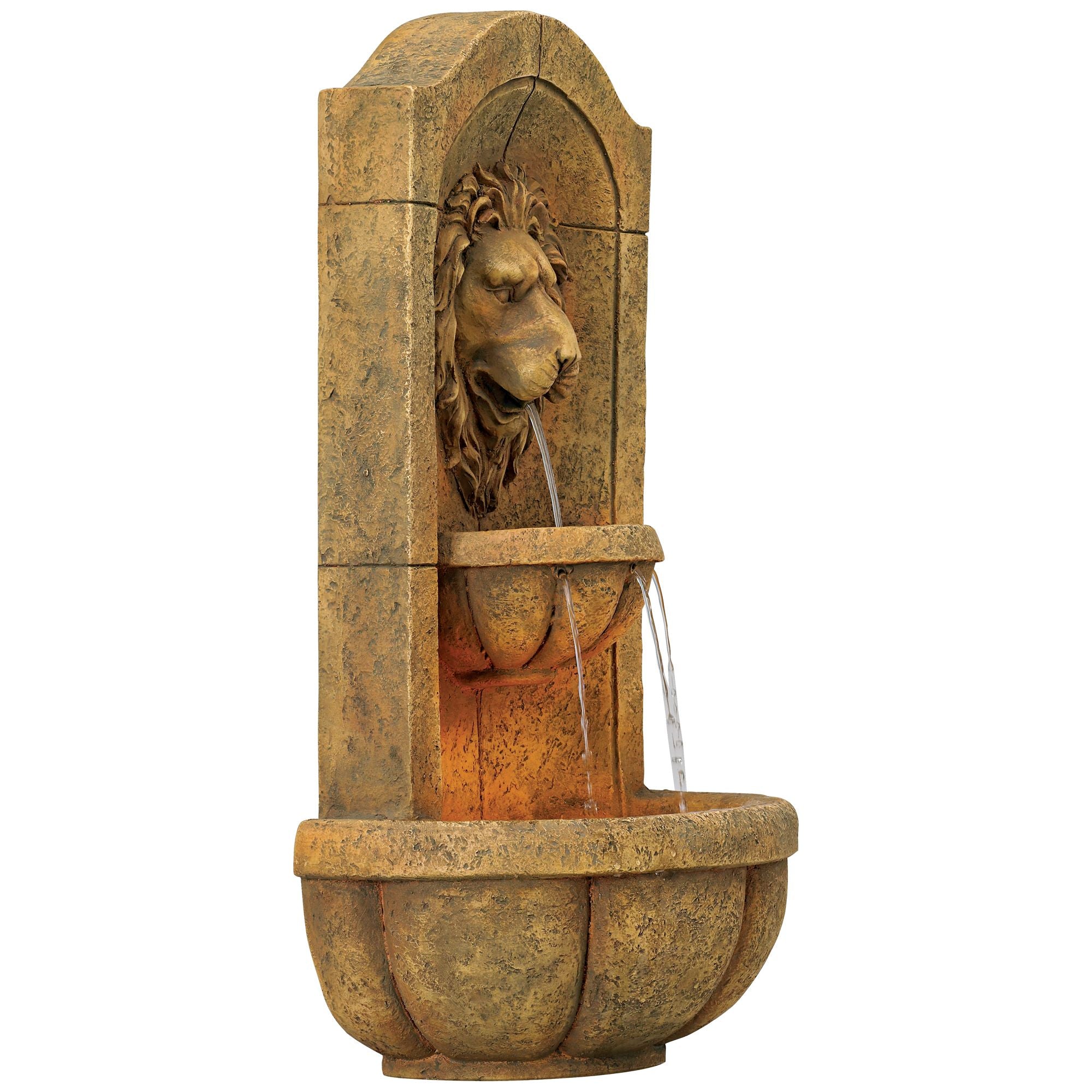 John Timberland Roman Outdoor Wall Water Fountain with Light LED 29 1/2