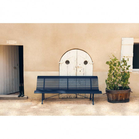 Banc FERMOB Louisiane - Banc de jardin en métal 200cm 4 personnes