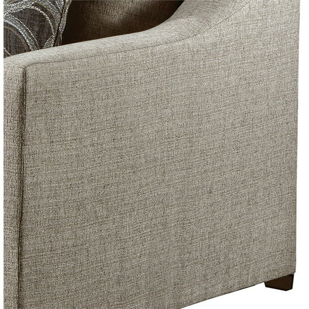 Transitional Accent Chair  Cushioned Upholstered Seat  ampAngled Arms  Sandstone   Transitional   Armchairs And Accent Chairs   by Decorn  Houzz