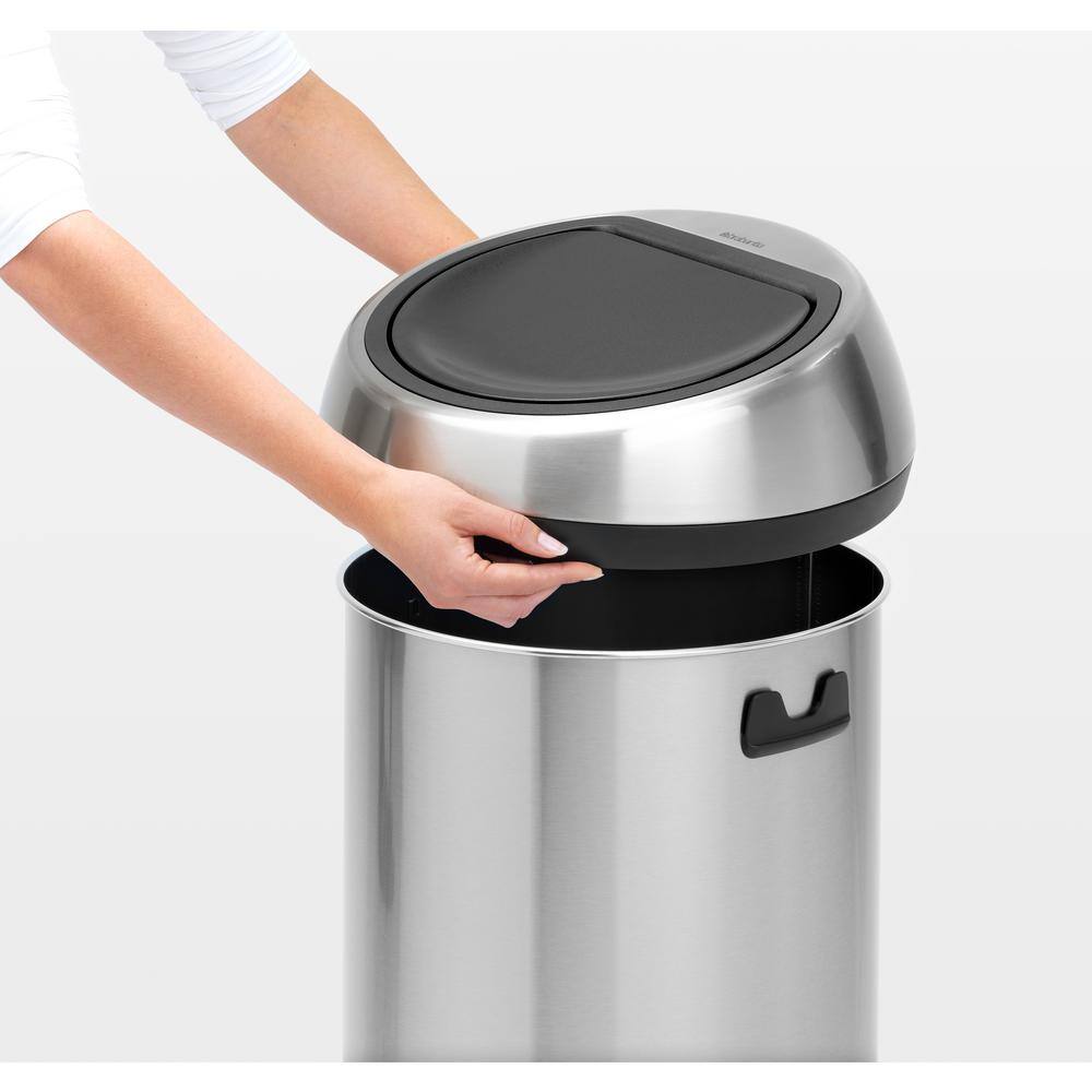 Brabantia 16 Gal. Matte Steel Fingerprint Proof Touch Top Trash Can 484506