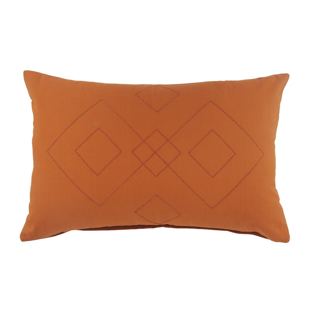 LR Home Minimal Embroidered Amber Throw Pillow