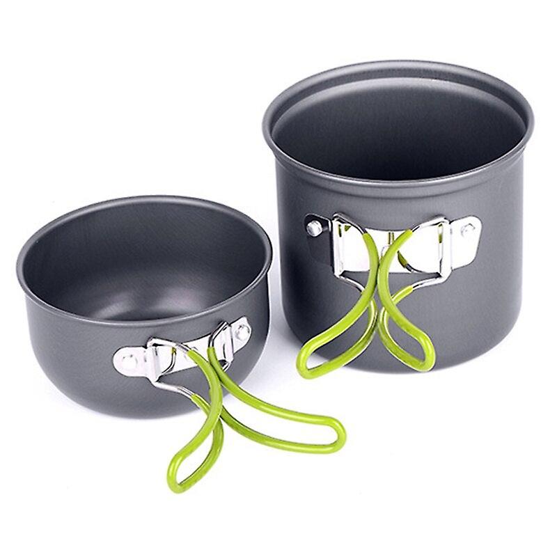 Outdoor Camping Cookware Set Portable Tableware Cooking Travel Cutlery Utensils Pot Pan Hiking Picnic Tools Handle