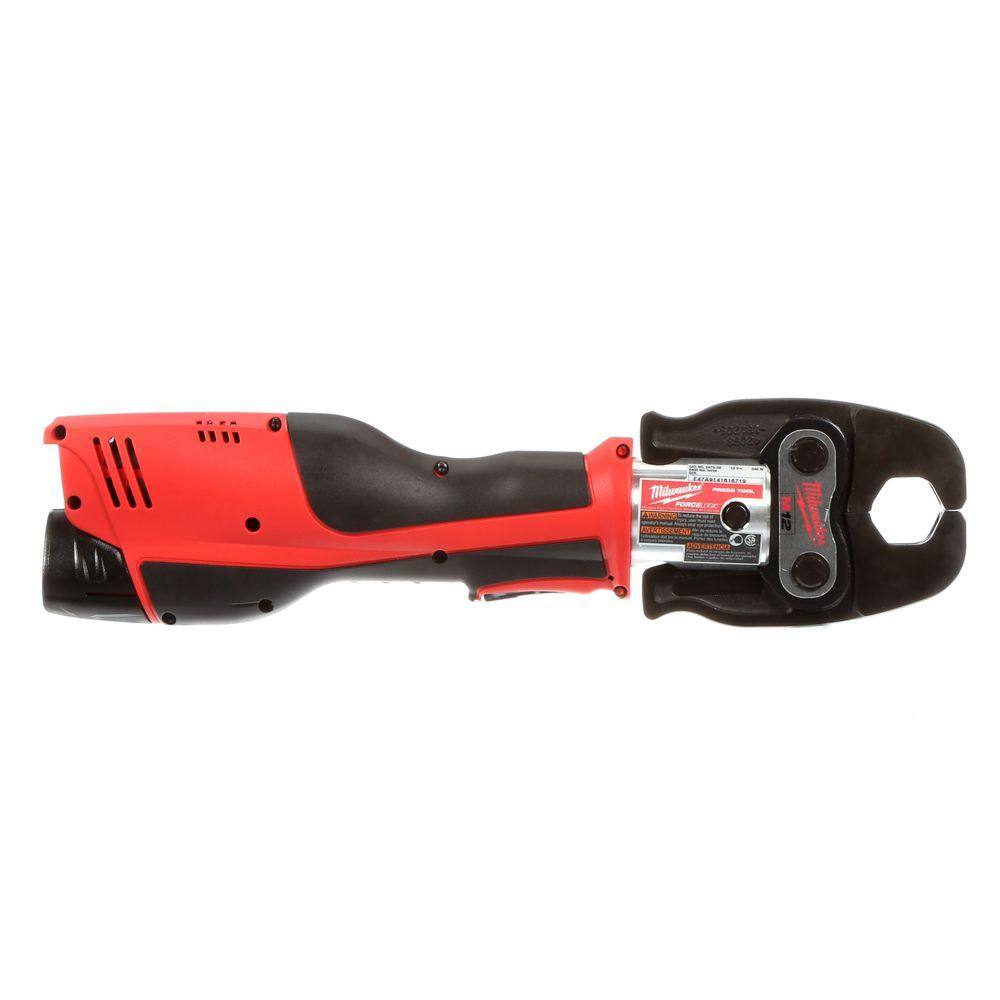 MW M12 12-Volt Lithium-Ion Force Logic Cordless Press Tool Kit with M12 Copper Tubing Cutter (3 Jaws Included) 2473-22-2471-20