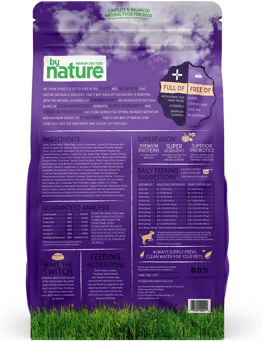 By Nature Pet Foods Grain-Free Lamb and Turkey Meal Recipe Dry Dog Food