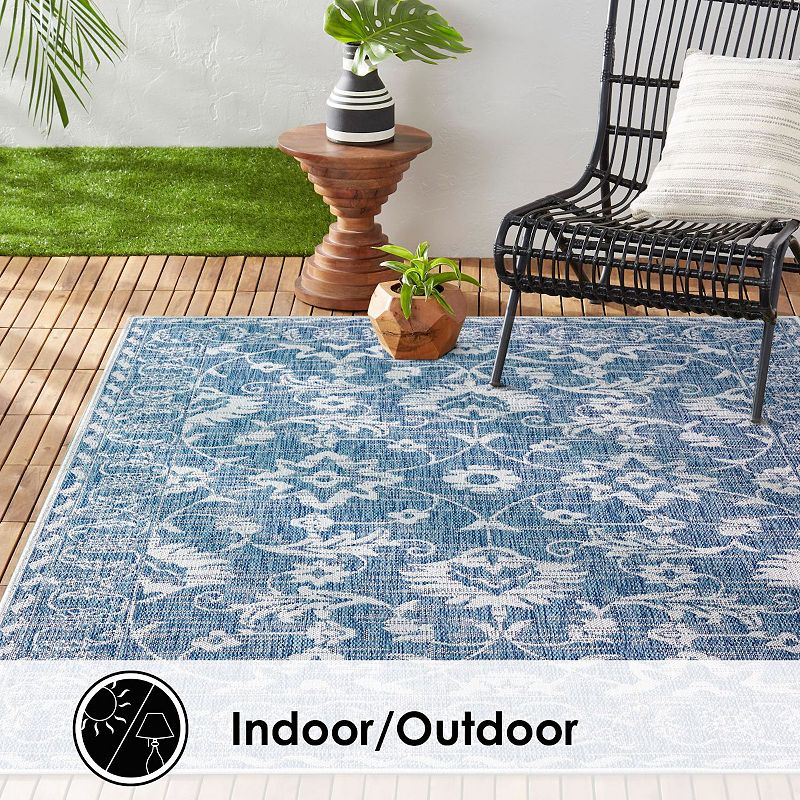 Nicole Miller New York Patio Country Ayala Botanical Floral Indoor Outdoor Area Rug