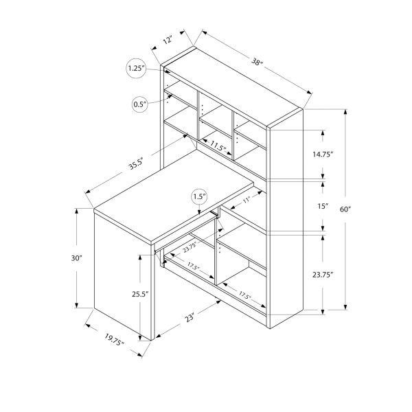 Computer Desk， Home Office， Bookcase， Corner， Storage Shelves， Left， Right Set-up， L Shape， Work， Laptop， White Laminate， Contemporary， Modern