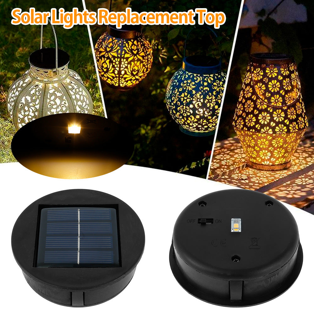 Fyeme 1Pc Solar Lights Replacement Top， Solar Panel Lights Bulb Replacement Part， Solar Replacement Top Solar Lantern for Outdoor Hanging Lanterns DIY Table Lights Garden Patio Decor (8cm)