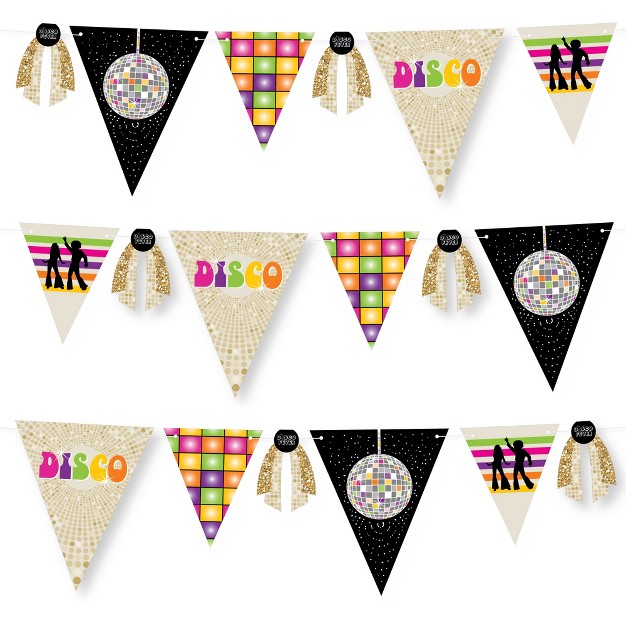 Big Dot Of Happiness 70 x27 s Disco Diy 1970s Disco Fever Party Pennant Garland Decoration Triangle Banner 30 Pieces