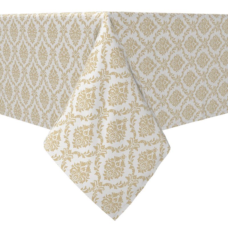 Square Tablecloth， 100% Cotton， 60x60， Ornate Golden Damask