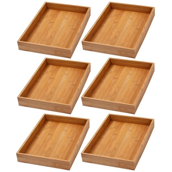 YBM Home Bamboo Kitchen Drawer Organizer Storage Box (Set of 6)，