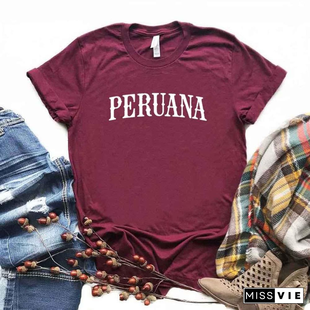 Peruana Latina Print Women Tshirts Cotton Casual FunnyT Shirt For Lady Top Tee Hipster 6 Color Drop Ship NA-779