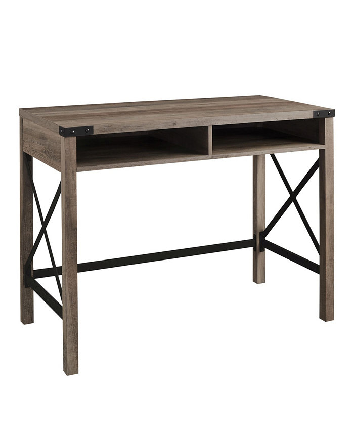 Walker Edison Farmhouse Metal and Wood Desk