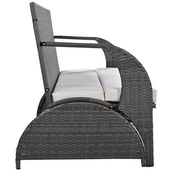 Roomfitters Versatile Outdoor Loveseat Converts to Four Seats and a Table，Durable Design，Ideal for Gardens，Lawns，Patio