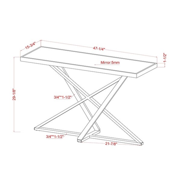 Furniture of America Marchat Glam Chrome 47-in Mirror Top Sofa Table