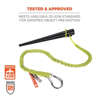 Ergodyne 10 lbs. Lime Extended Single Carabiner Tool Lanyard 3100