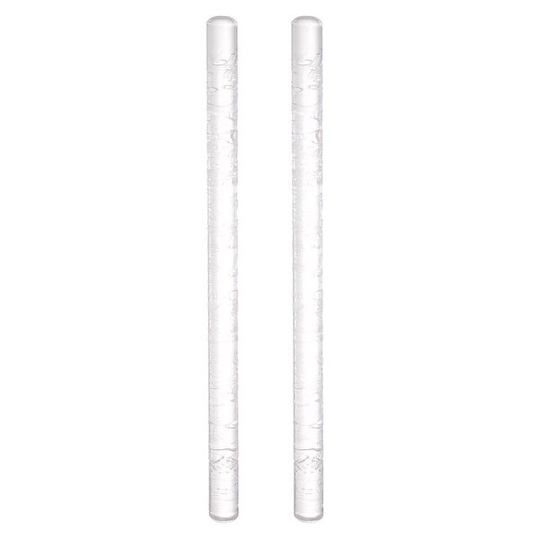 2pcs Acrylic Embossed Rolling Pin 16cm x 1cm Floral Pattern - Transparent