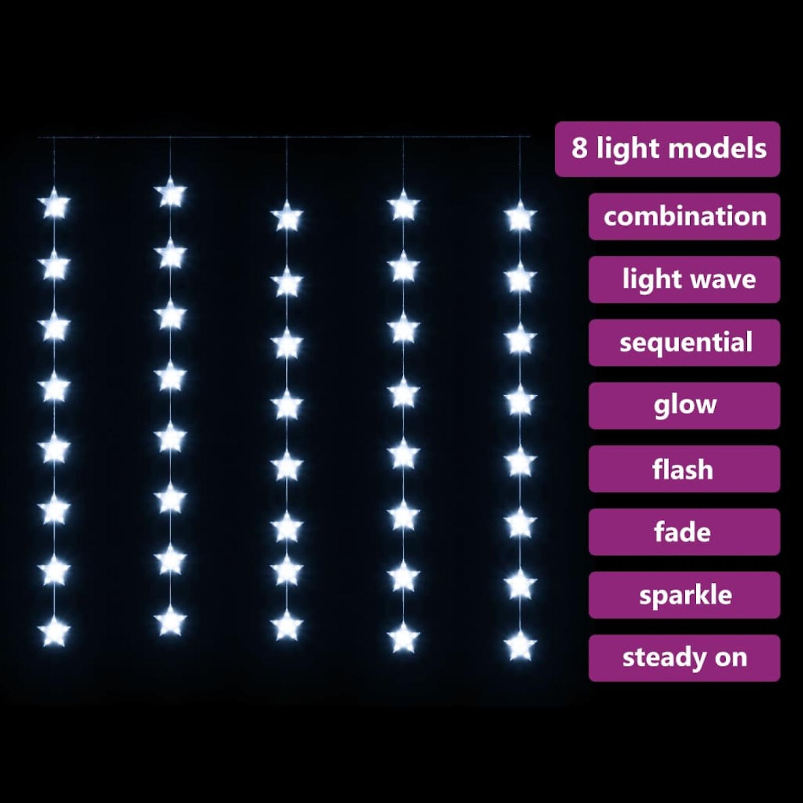 Led Star Fairy Lights 200led Cool White 8 Functions No.357482