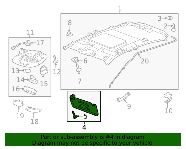 Genuine OE GM Sun-Visor - 94556835