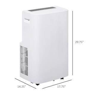 HOMCOM 12000 BTU Portable Air Conditioner with Cooling Dehumidifying Ventilating Function Remote Control  LED Display 823-008