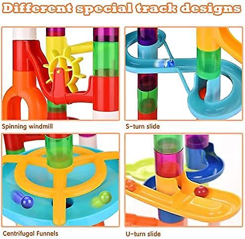 Marble Run， 166pcs Building Blocks Game Stem Educational Learning Toy， Upgraded Version Novel Part Shape， Colourful Puzzle Construction Toys For 3+ Ye