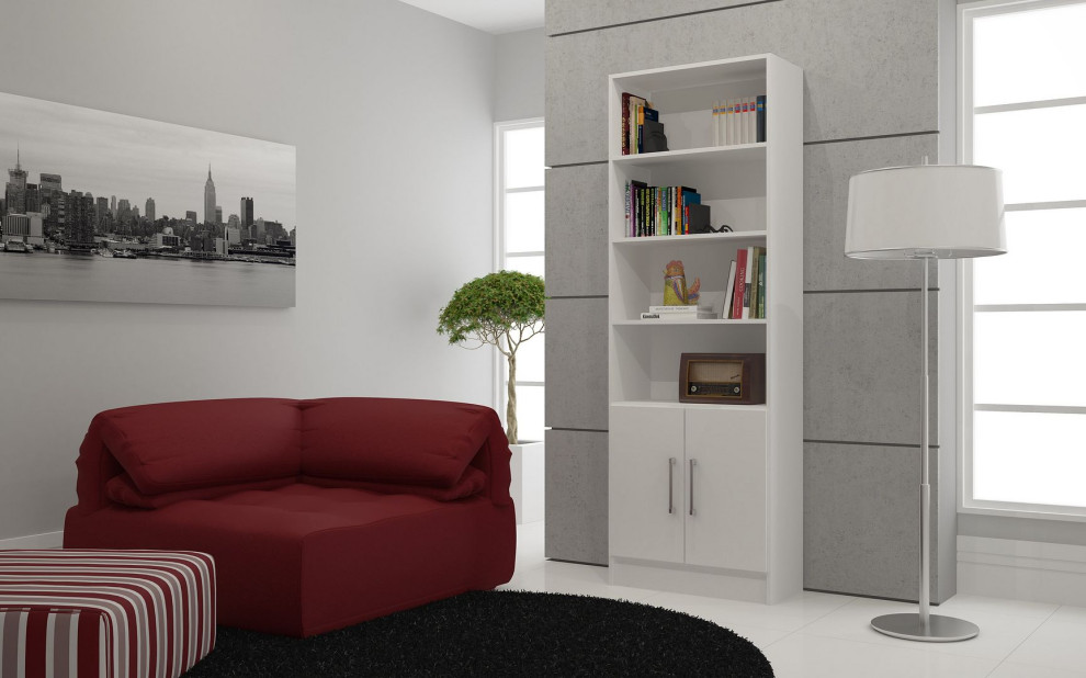 Manhattan Comfort Practical Catarina Cabinet  5 Shelves   Transitional   Bookcases   by Manhattan Comfort  Houzz