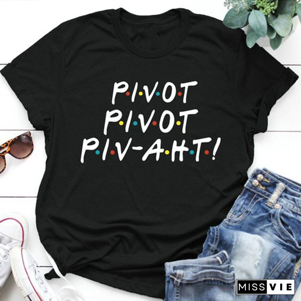 1Pcs Stranger Things Friends Dont Lie Pivot I Wish I Could But I Donuwant To Friends Tv Show Phoebe Buffay Quotes T-Shirt Women 90S Fashion Cute Funny Tee