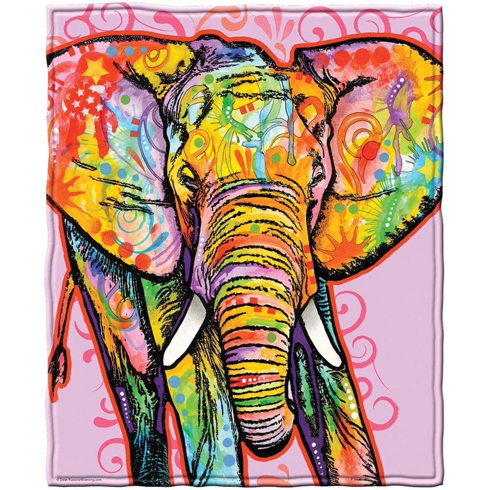 Elephant Super Soft Full/Queen Size Plush Fleece Blanket by Dean Russo