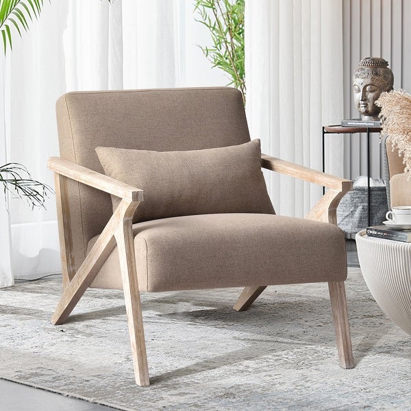 Ebello Accent Armchair Solid Hardwood Upholstered for Living Room