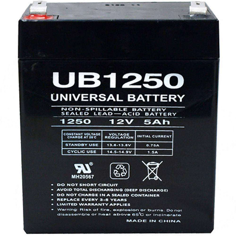 UPG 12-Volt 5 Ah F2 Terminal Sealed Lead Acid (SLA) AGM Rechargeable Battery UB1250